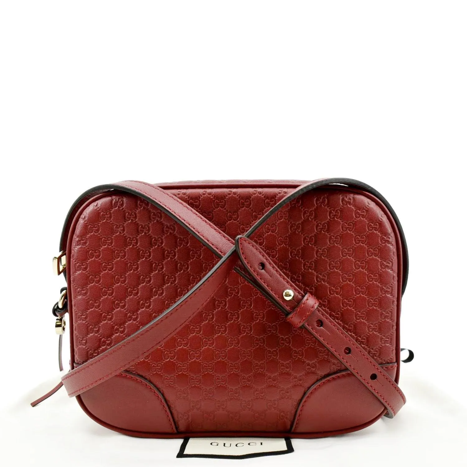 GUCCI Bree Micro GG Leather Crossbody Bag Red 449413