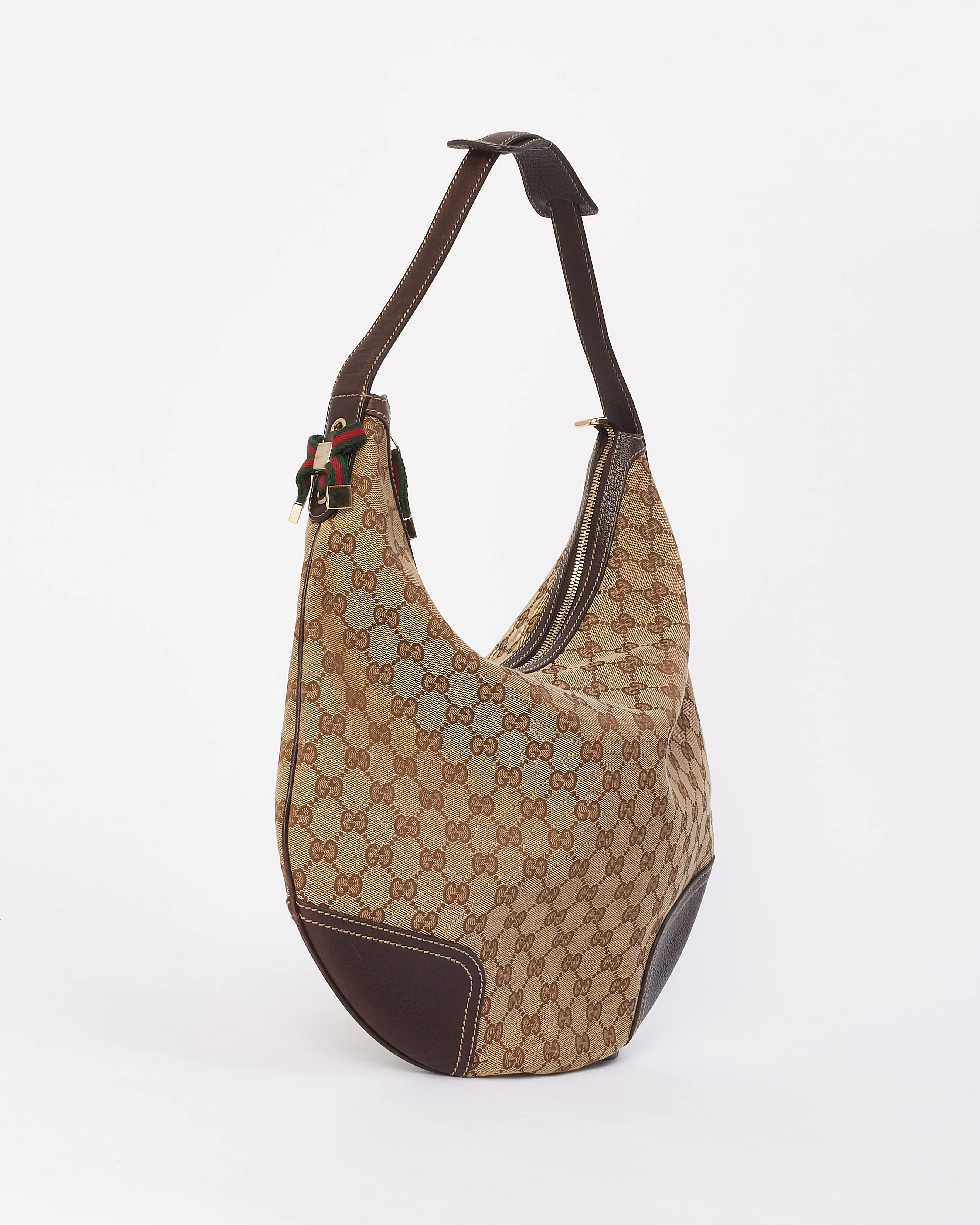 Gucci Brown Canvas Princy GG Hobo Bag
