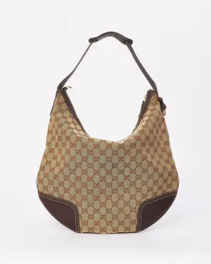 Gucci Brown Canvas Princy GG Hobo Bag