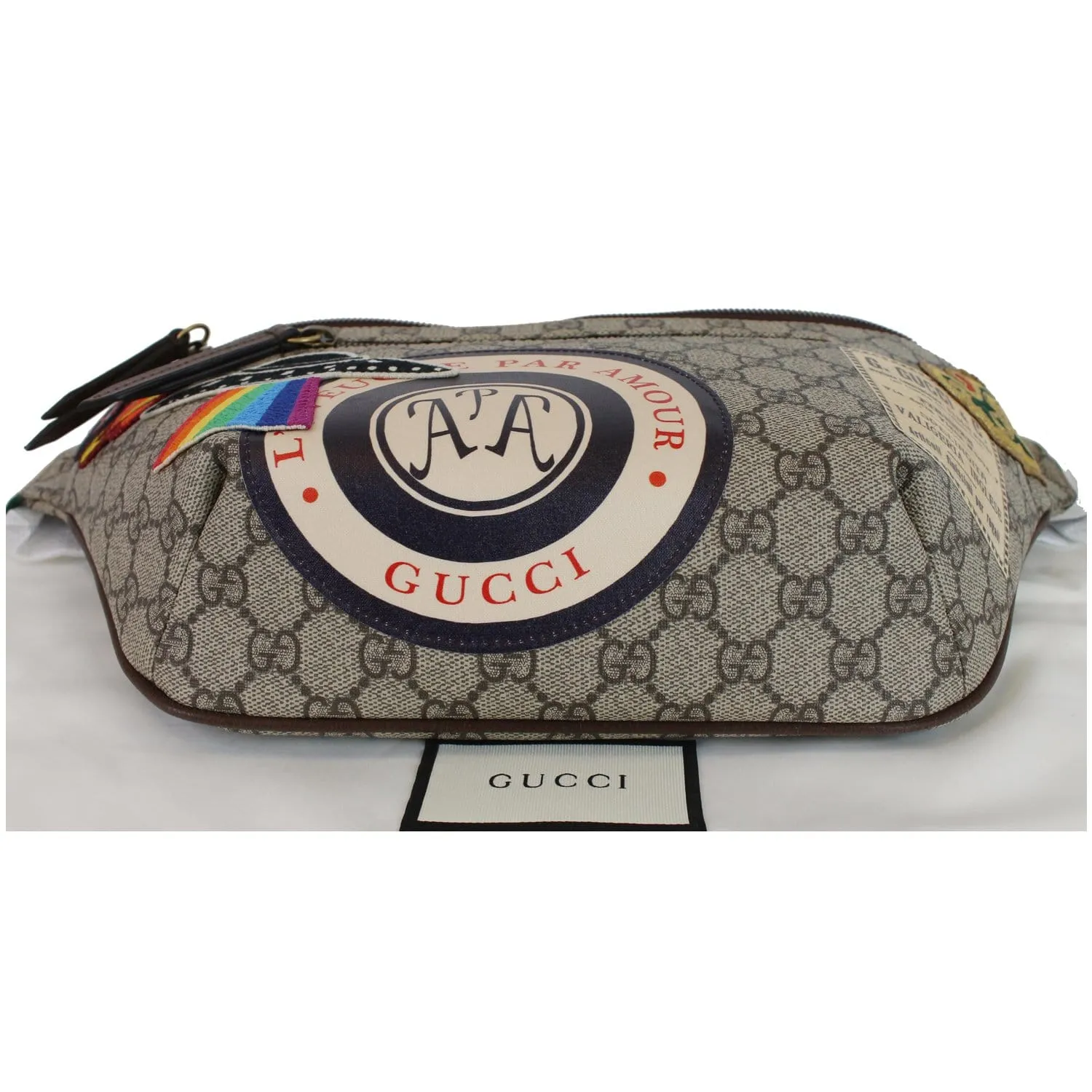 GUCCI Courrier GG Supreme Canvas Belt Waist Bum Bag Beige 529711