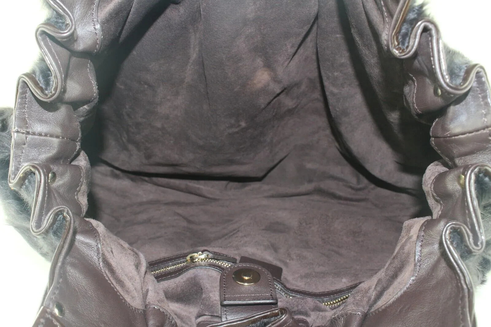 Gucci Dark Black-Brown Astrakhan Hobo Tote Bag 2GK1025K