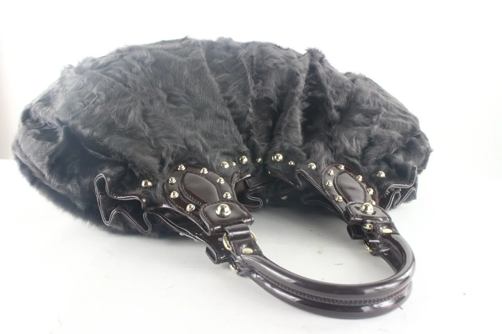 Gucci Dark Black-Brown Astrakhan Hobo Tote Bag 2GK1025K