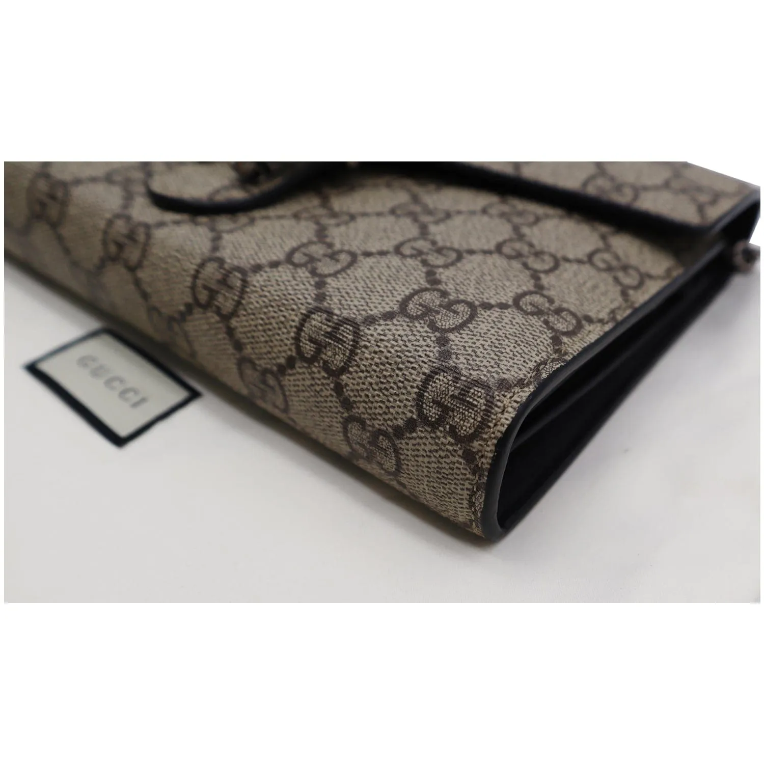 GUCCI Dionysus GG Supreme Crossbody Chain Wallet Beige 401231