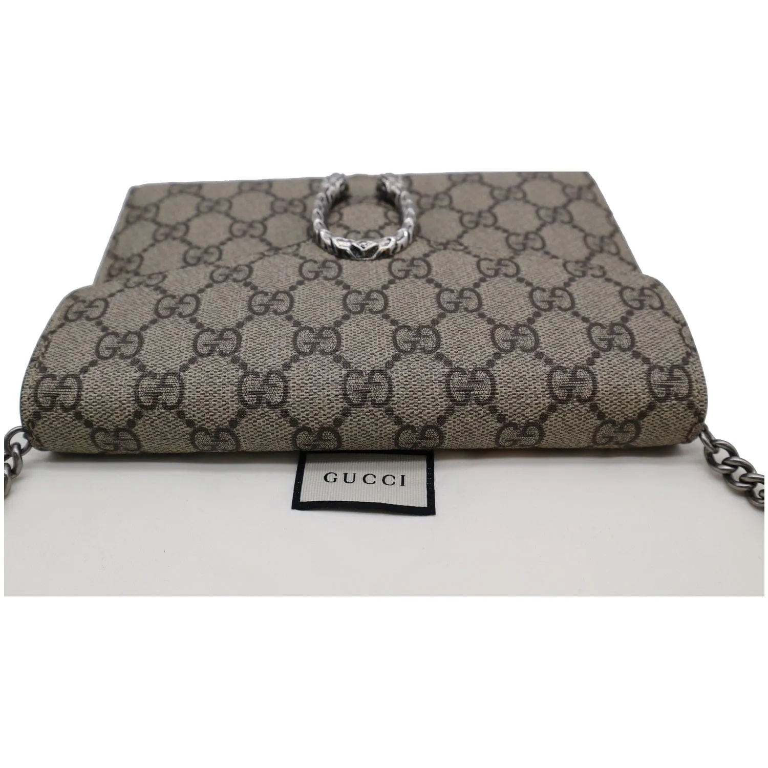 GUCCI Dionysus GG Supreme Crossbody Chain Wallet Beige 401231