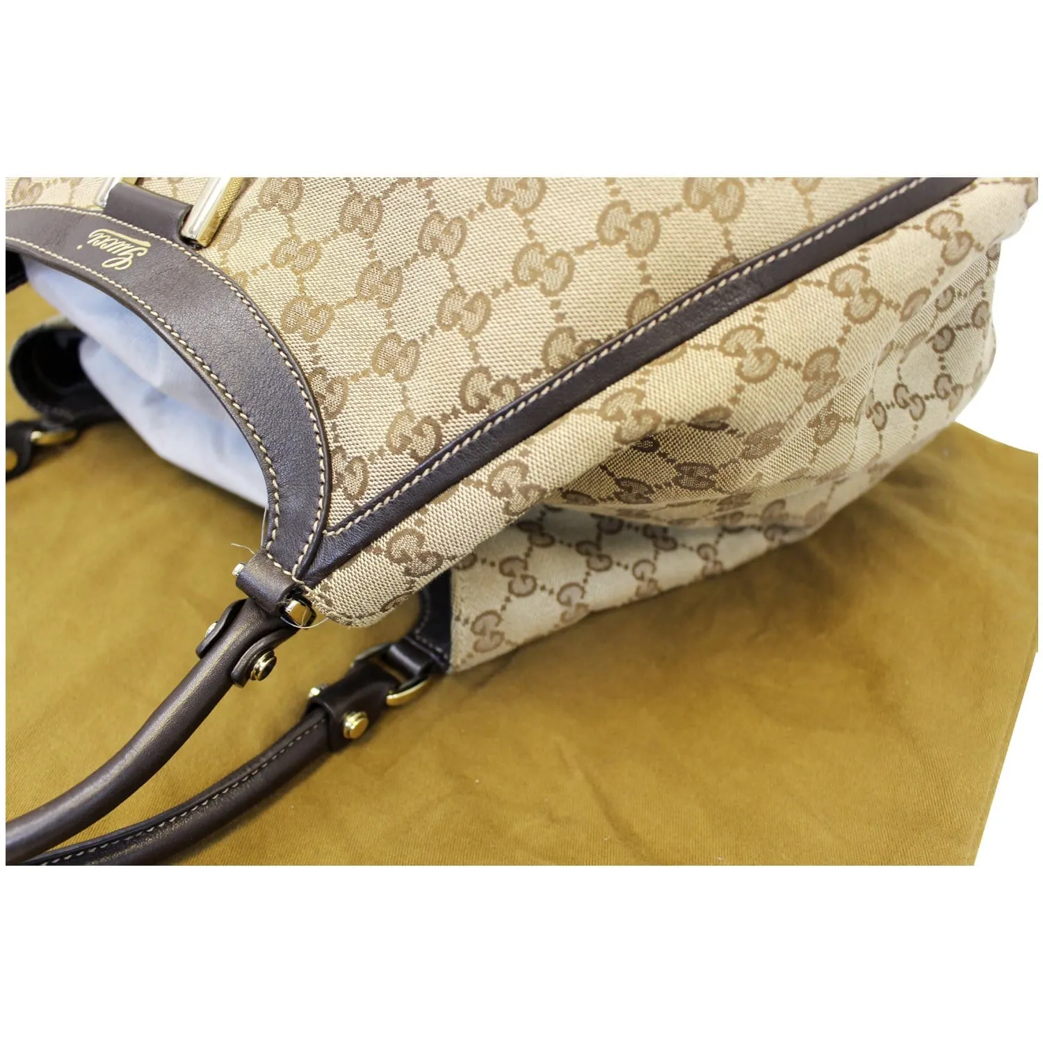 GUCCI GG Canvas D Ring Large Hobo Bag 189835