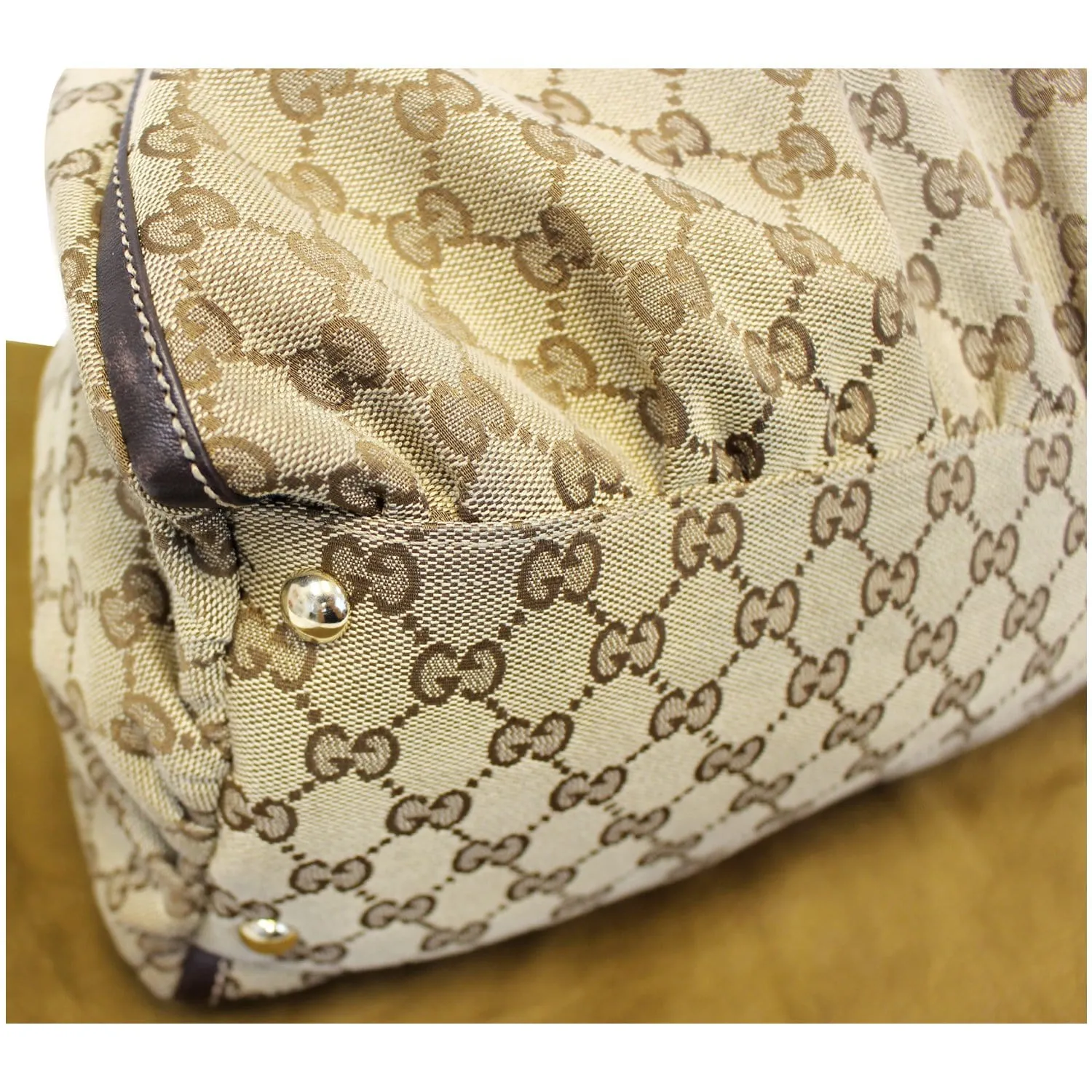 GUCCI GG Canvas D Ring Large Hobo Bag 189835