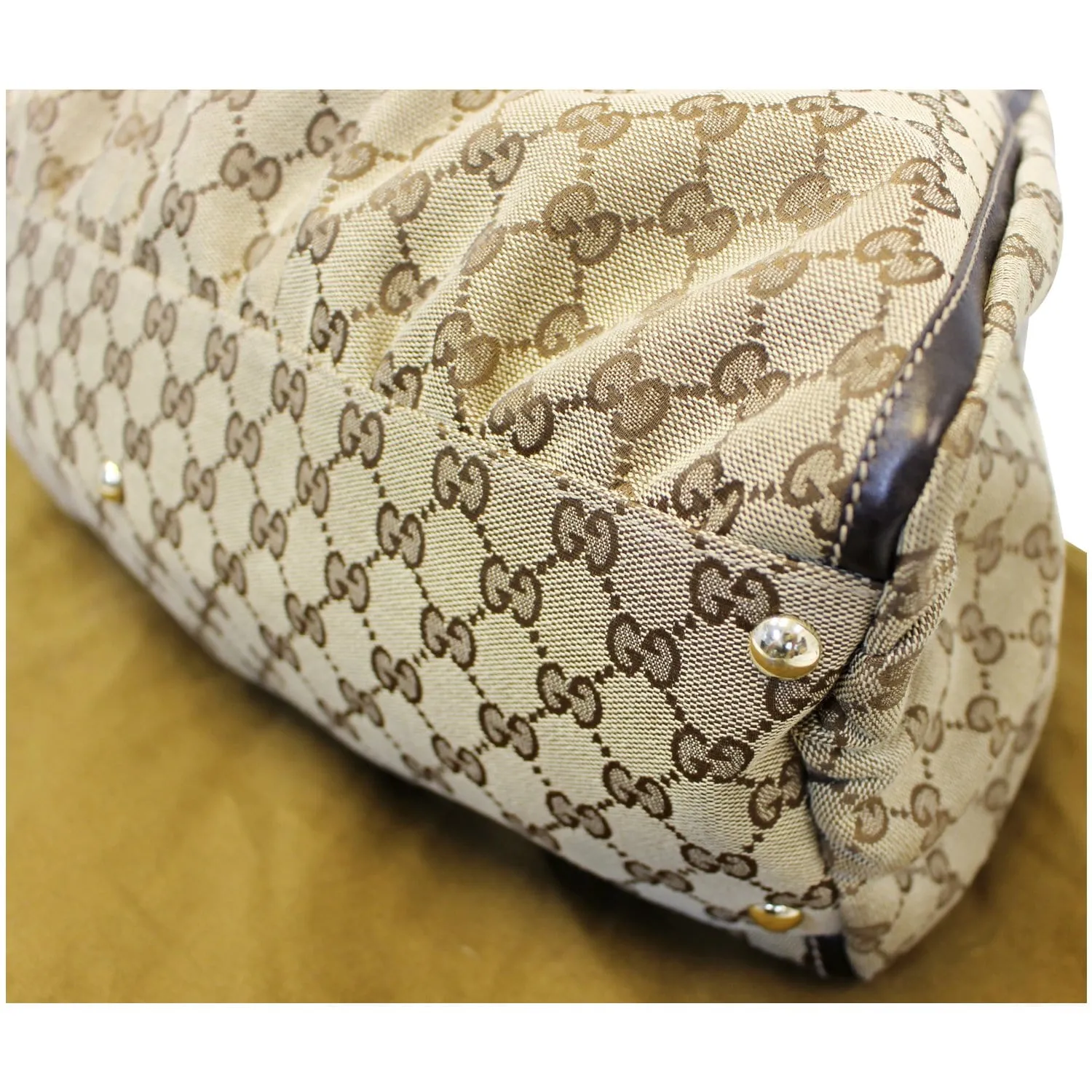 GUCCI GG Canvas D Ring Large Hobo Bag 189835