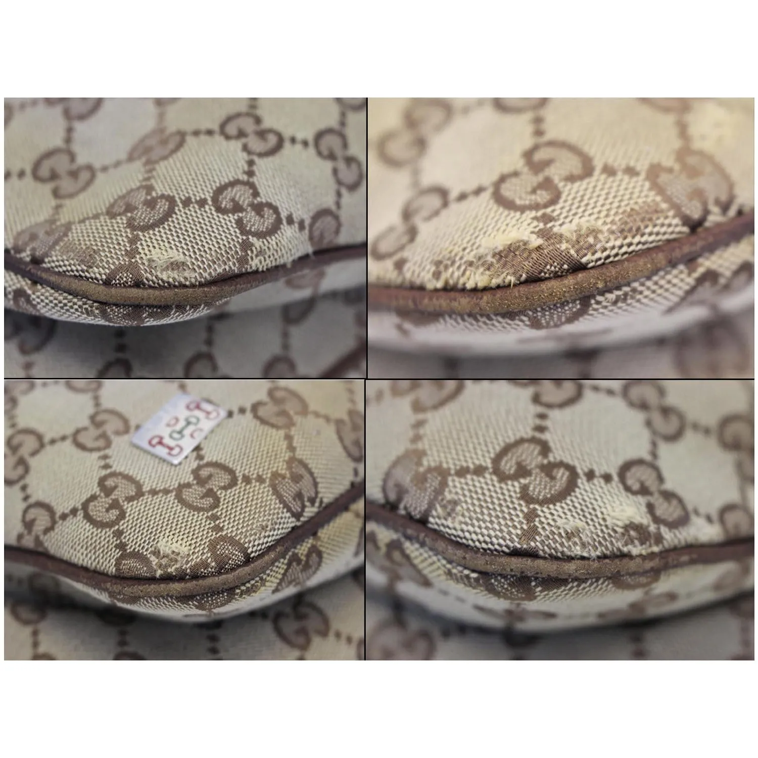 GUCCI GG Canvas Horsebit Hobo Bag Beige
