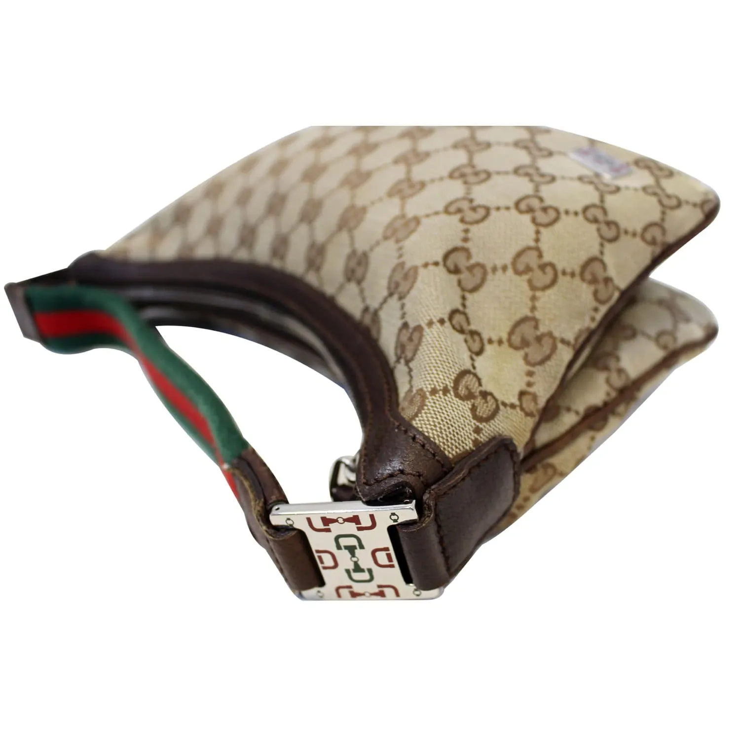 GUCCI GG Canvas Horsebit Hobo Bag Beige