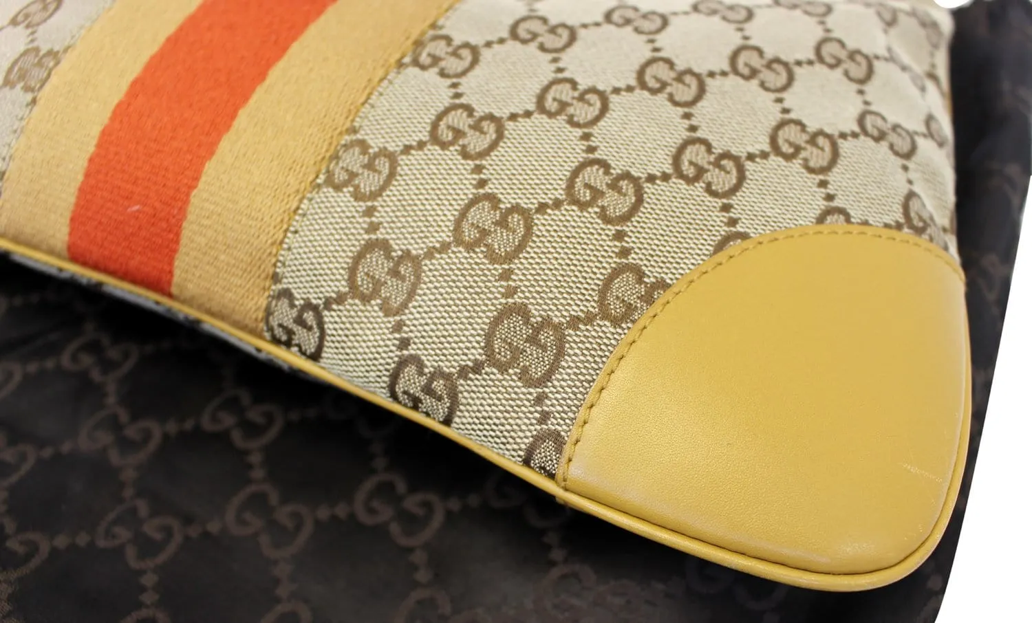 GUCCI GG Canvas/Leather Jackie Shoulder Hobo Bag