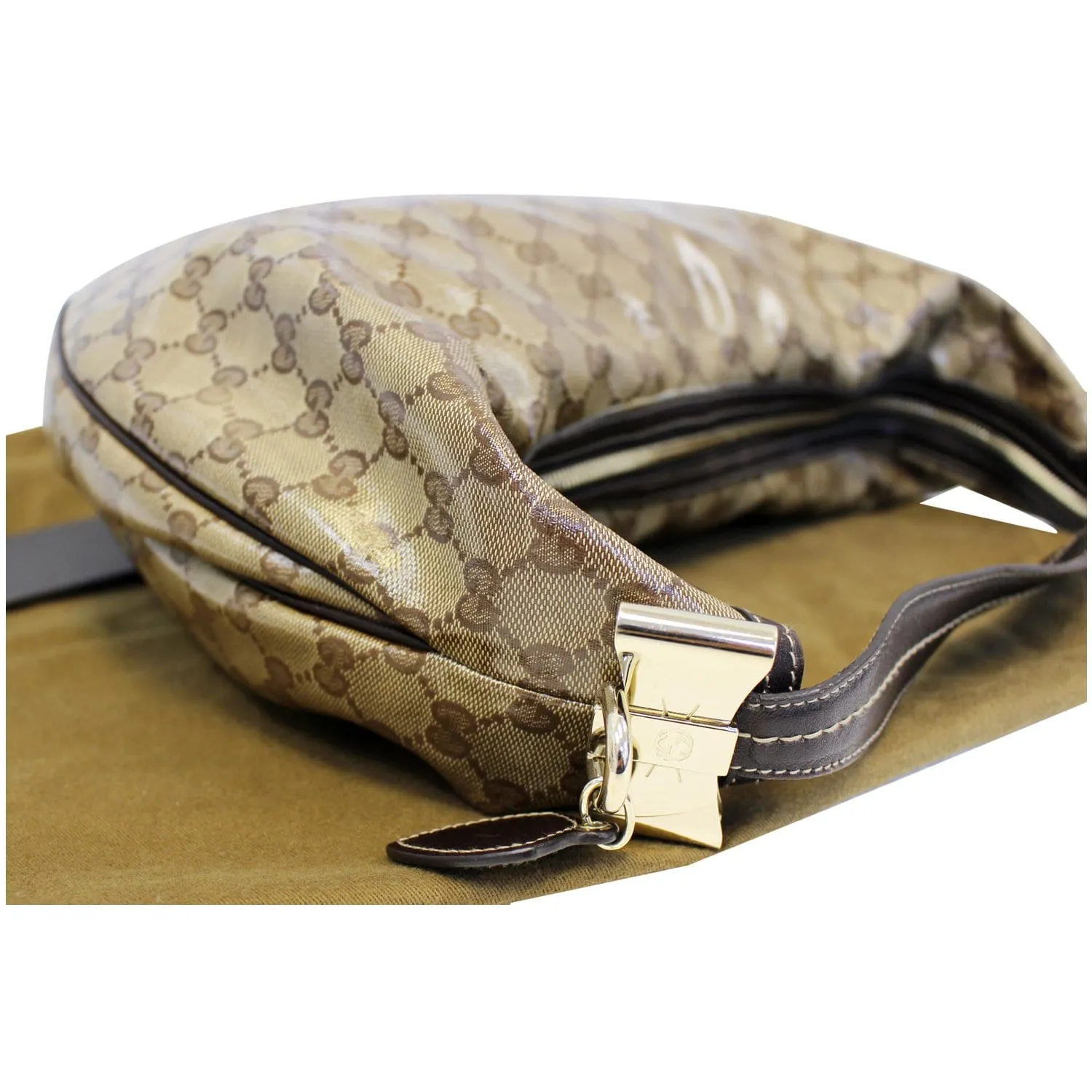 GUCCI GG Crystal Duchessa Hobo Bag Beige