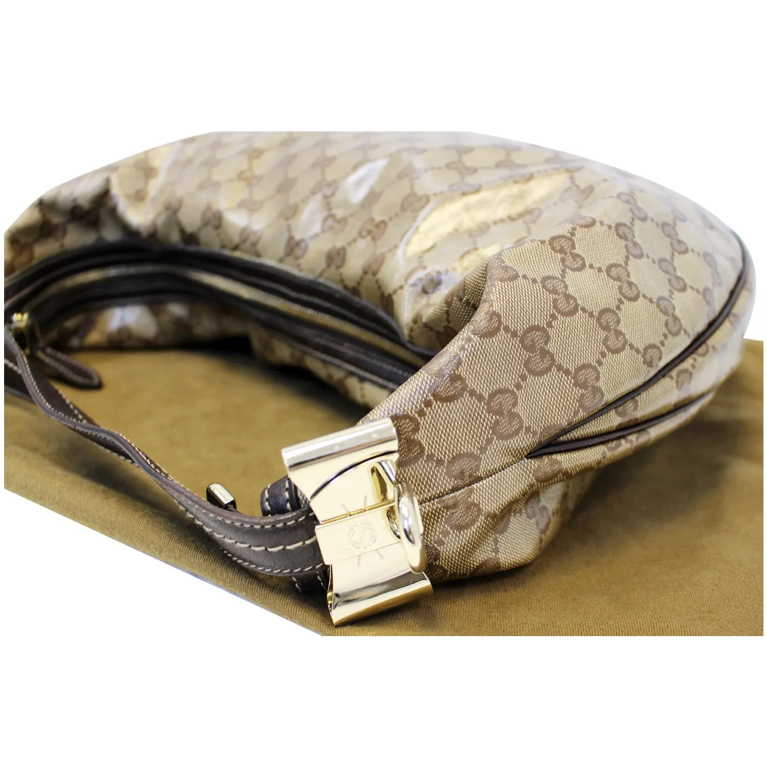 GUCCI GG Crystal Duchessa Hobo Bag Beige