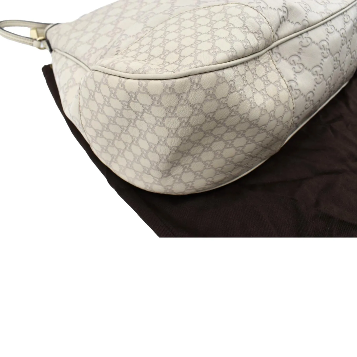 GUCCI GG Guccissima Leather Hobo Bag Ivory 336754