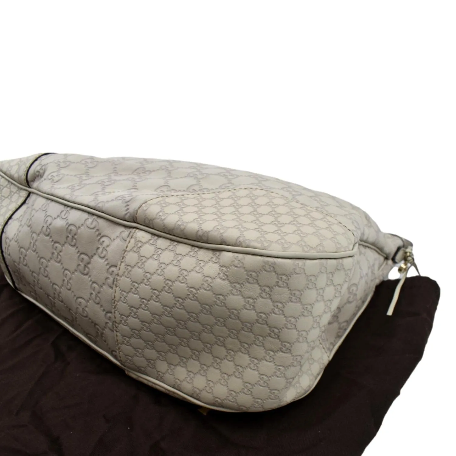 GUCCI GG Guccissima Leather Hobo Bag Ivory 336754