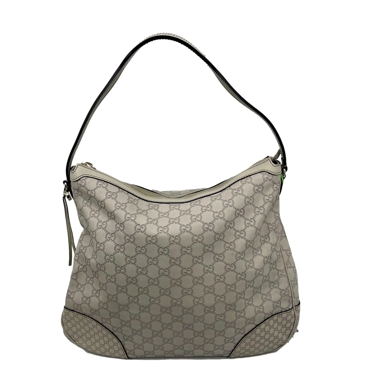 GUCCI GG Guccissima Leather Hobo Bag Ivory 336754