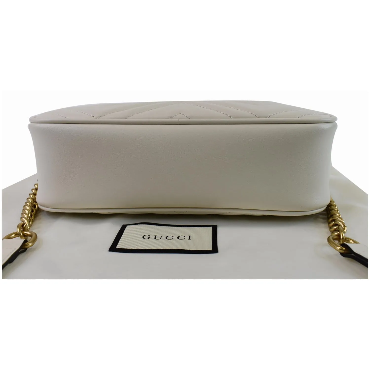 GUCCI GG Marmont Matelasse Small Leather Crossbody Bag White 447632