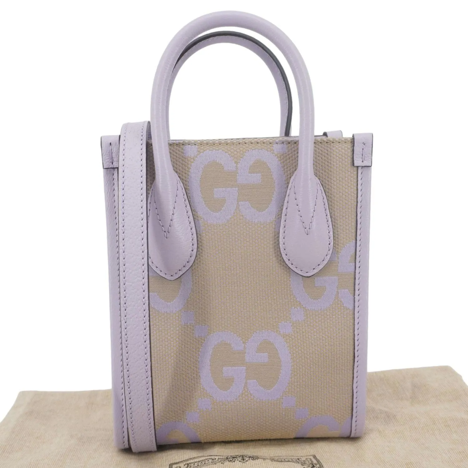 GUCCI Jumbo GG Canvas Mini Tote Bag Purple  671623