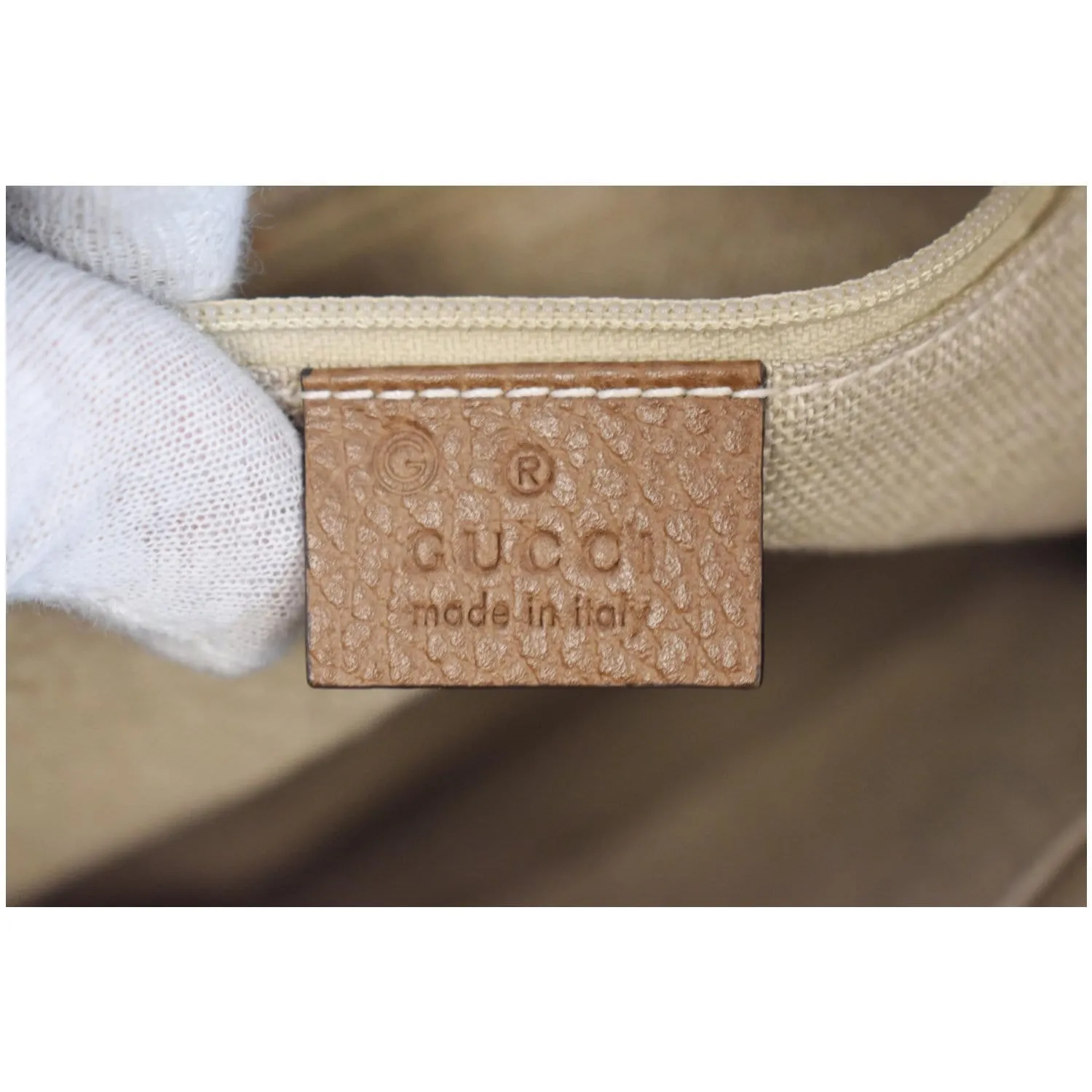 GUCCI Large Bree GG Canvas Hobo Bag Beige 449244