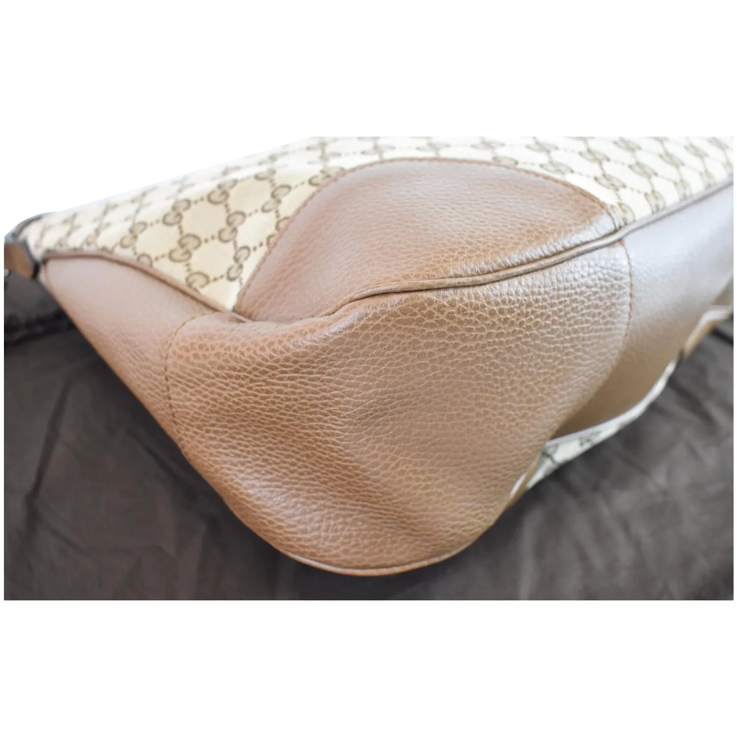 GUCCI Large Bree GG Canvas Hobo Bag Beige 449244