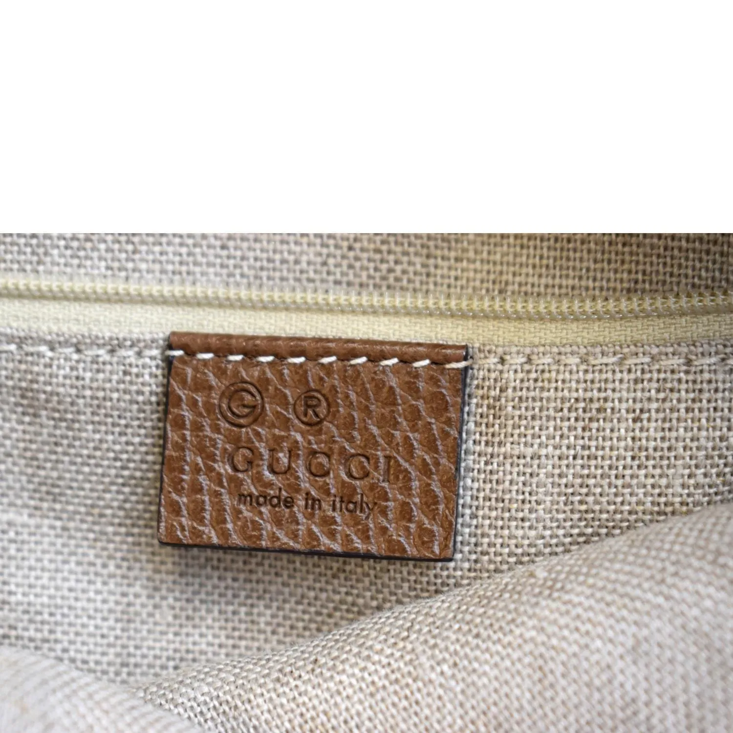 GUCCI Large Bree GG Canvas Hobo Bag Brown 449244