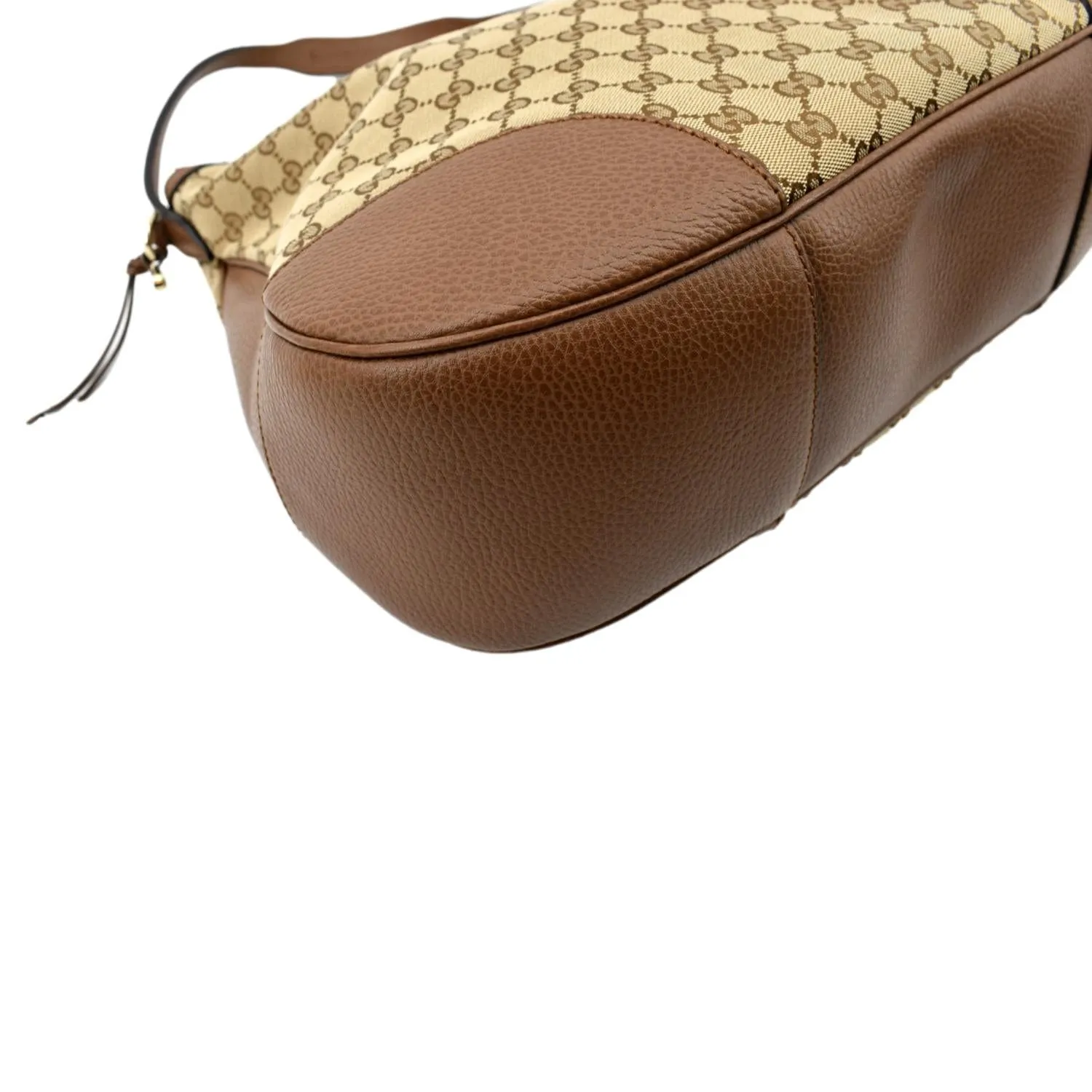 GUCCI Large Bree GG Canvas Hobo Bag Brown 449244