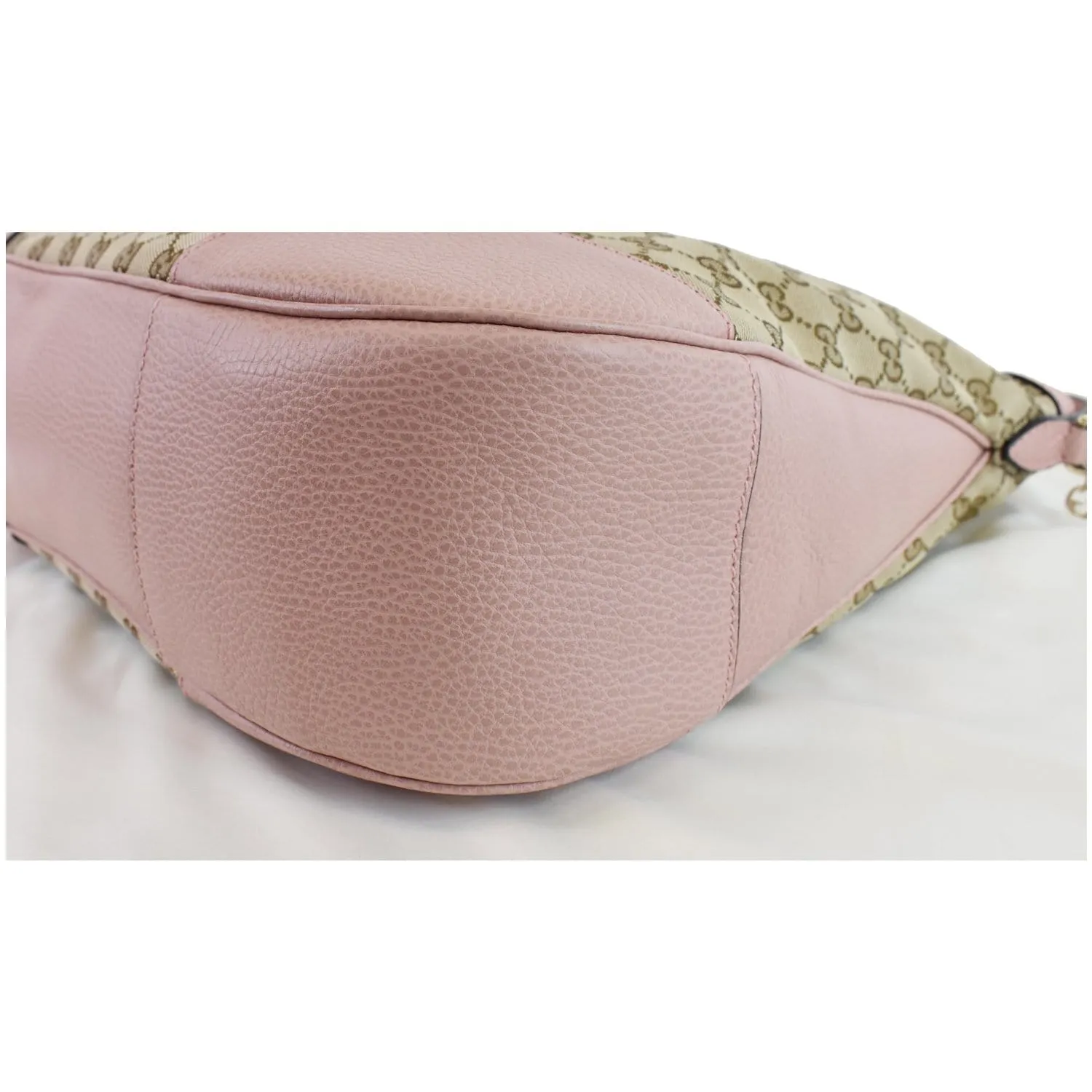 GUCCI Large Bree GG Canvas Hobo Bag Pink 449244