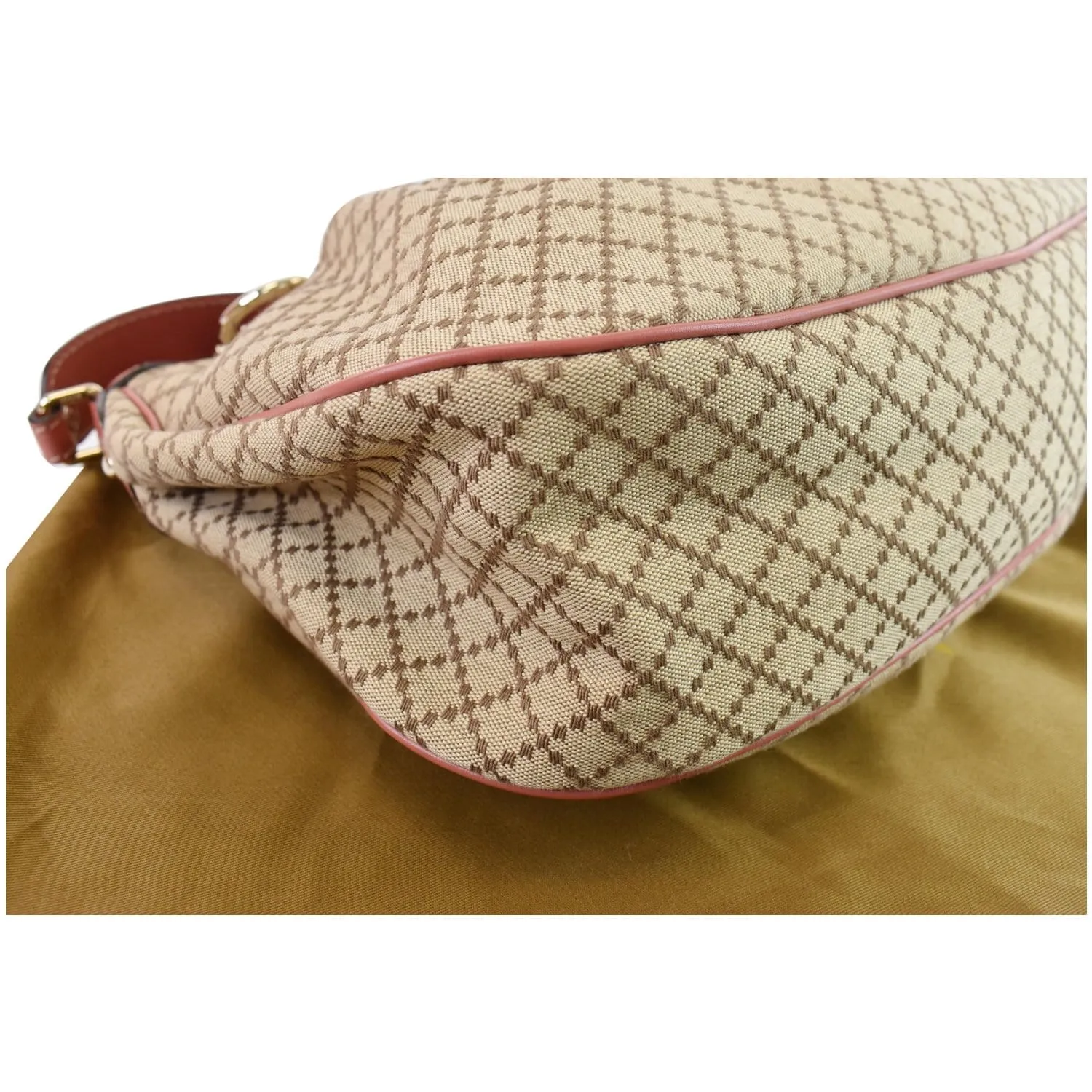 GUCCI Medium Sukey Diamante Canvas Hobo Bag Beige 232955