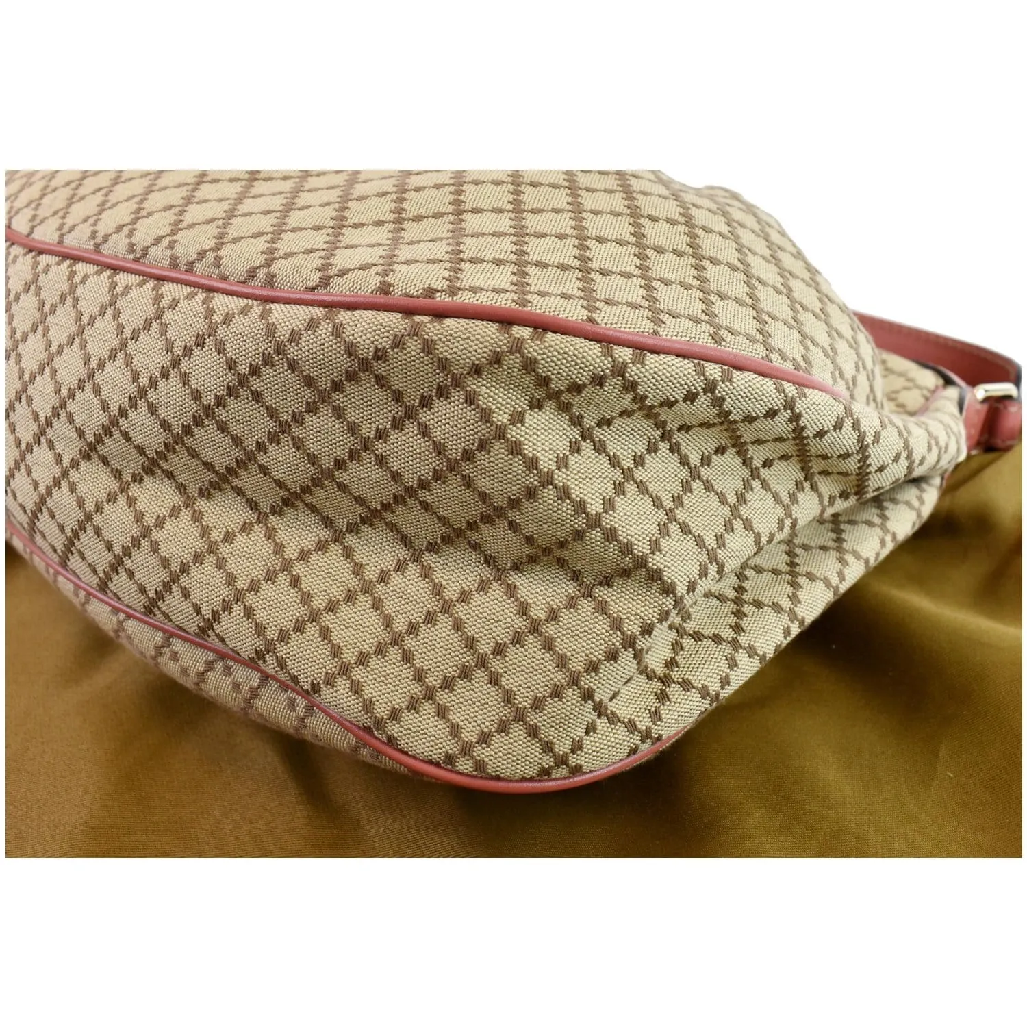 GUCCI Medium Sukey Diamante Canvas Hobo Bag Beige 232955