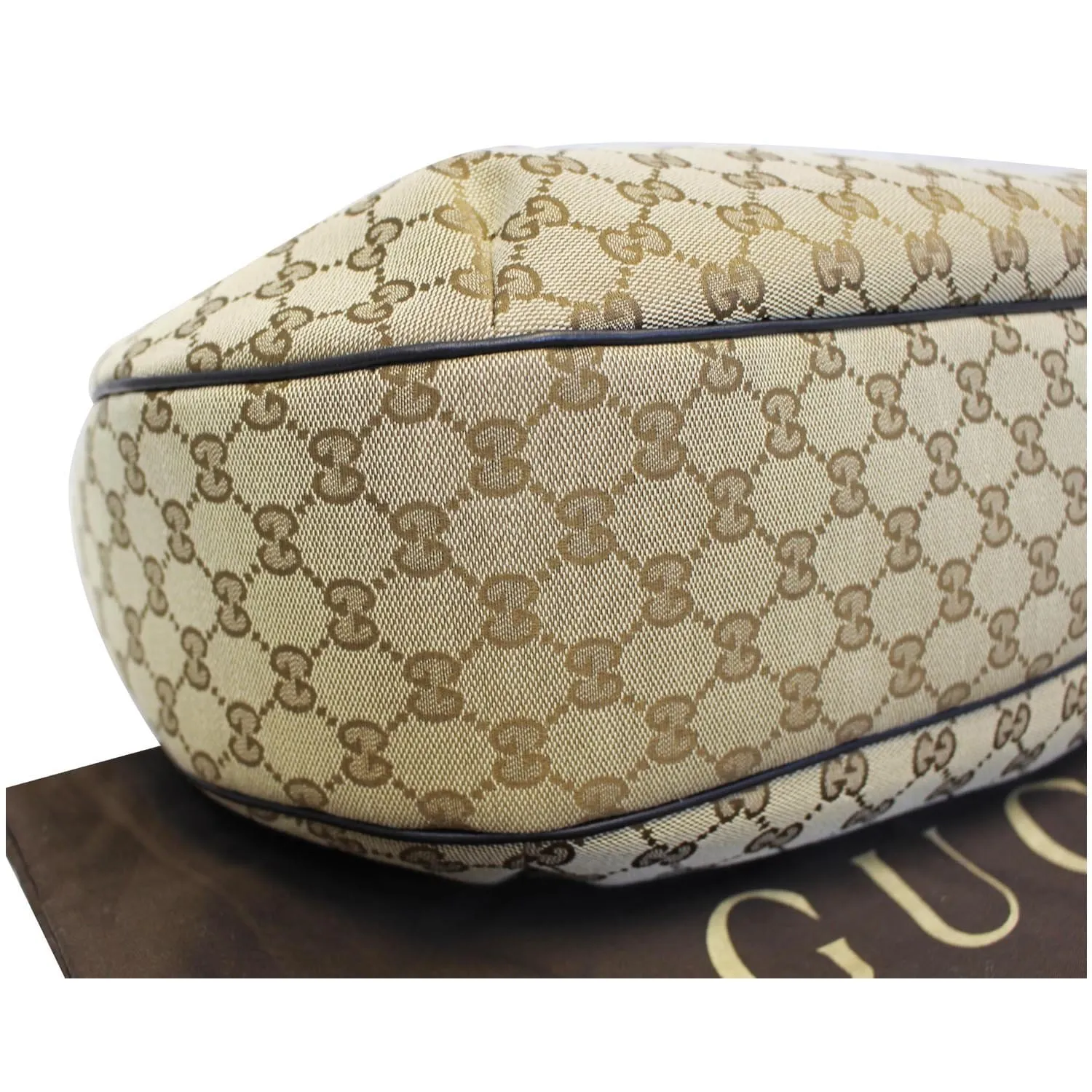 GUCCI New Ladies Web GG Canvas Large Hobo Bag Beige 233604