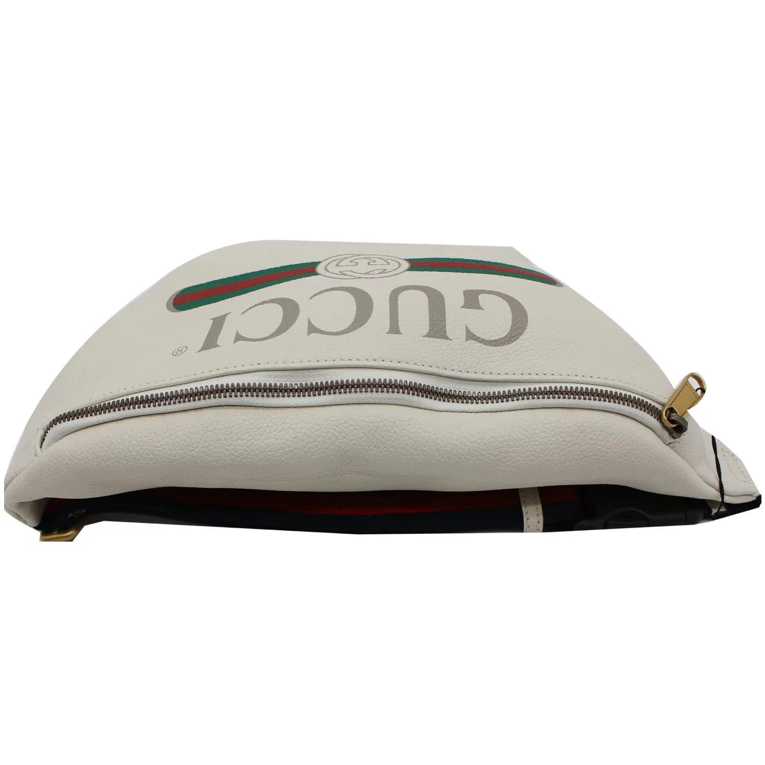 GUCCI Print Medium Leather Waist Belt Bag White 530412