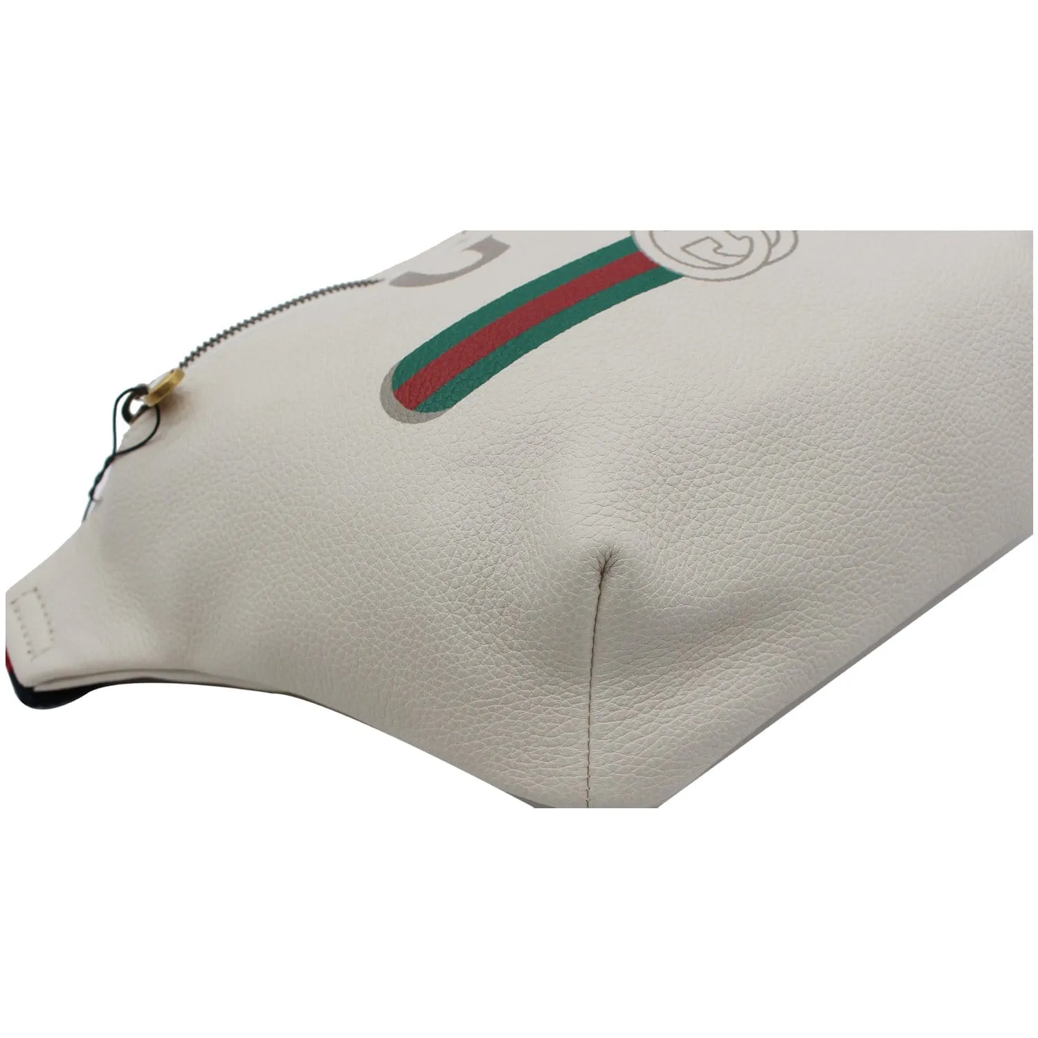 GUCCI Print Medium Leather Waist Belt Bag White 530412