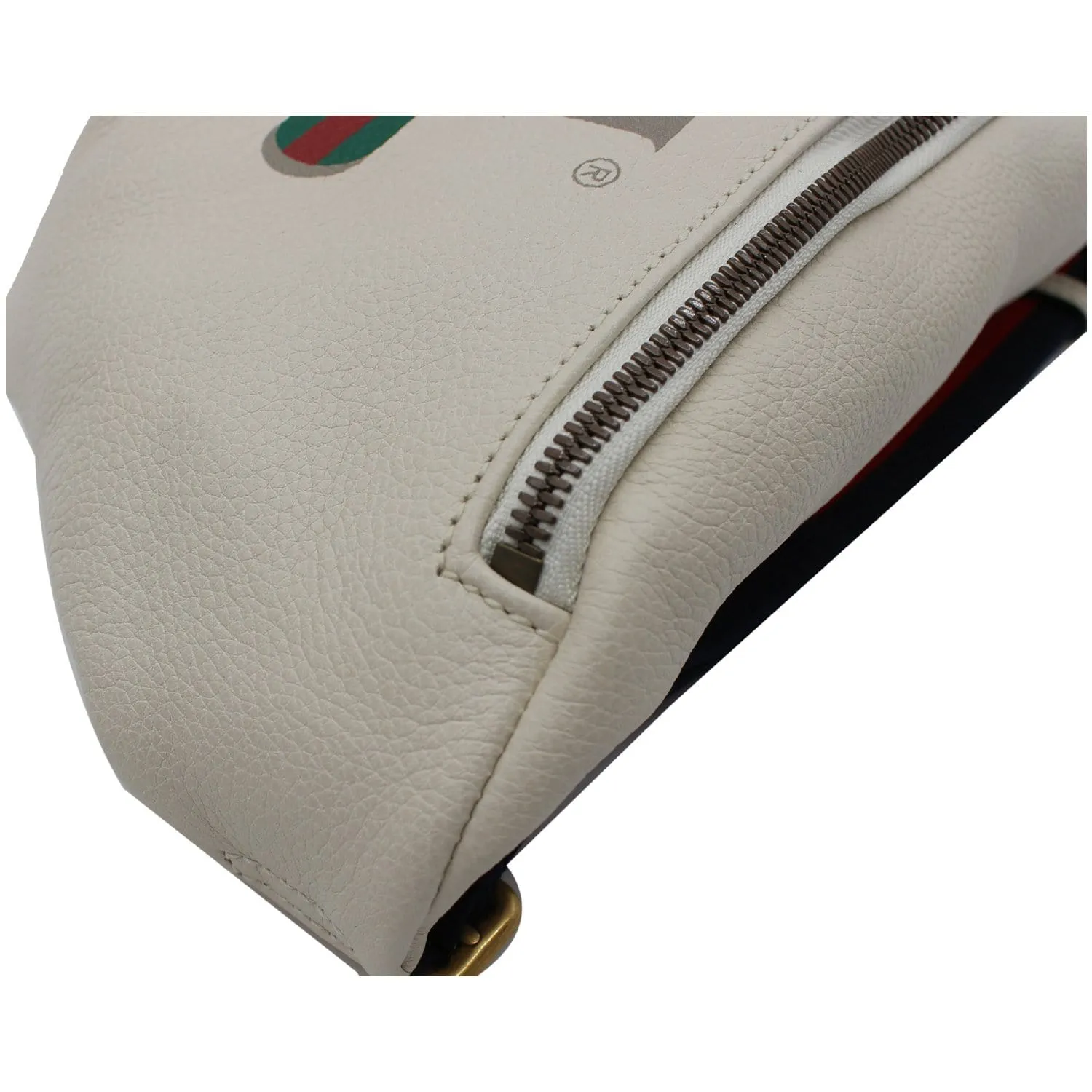 GUCCI Print Medium Leather Waist Belt Bag White 530412