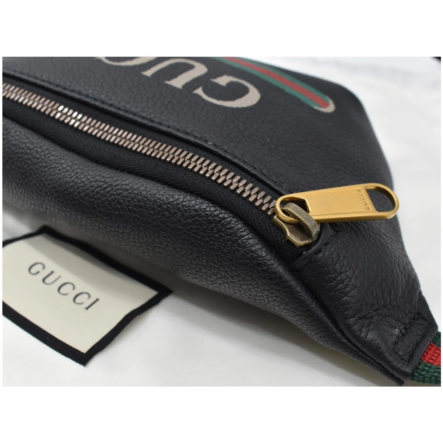 GUCCI Print Small Leather Belt Small Waist Bum Bag Black 527792 - 10% OFF