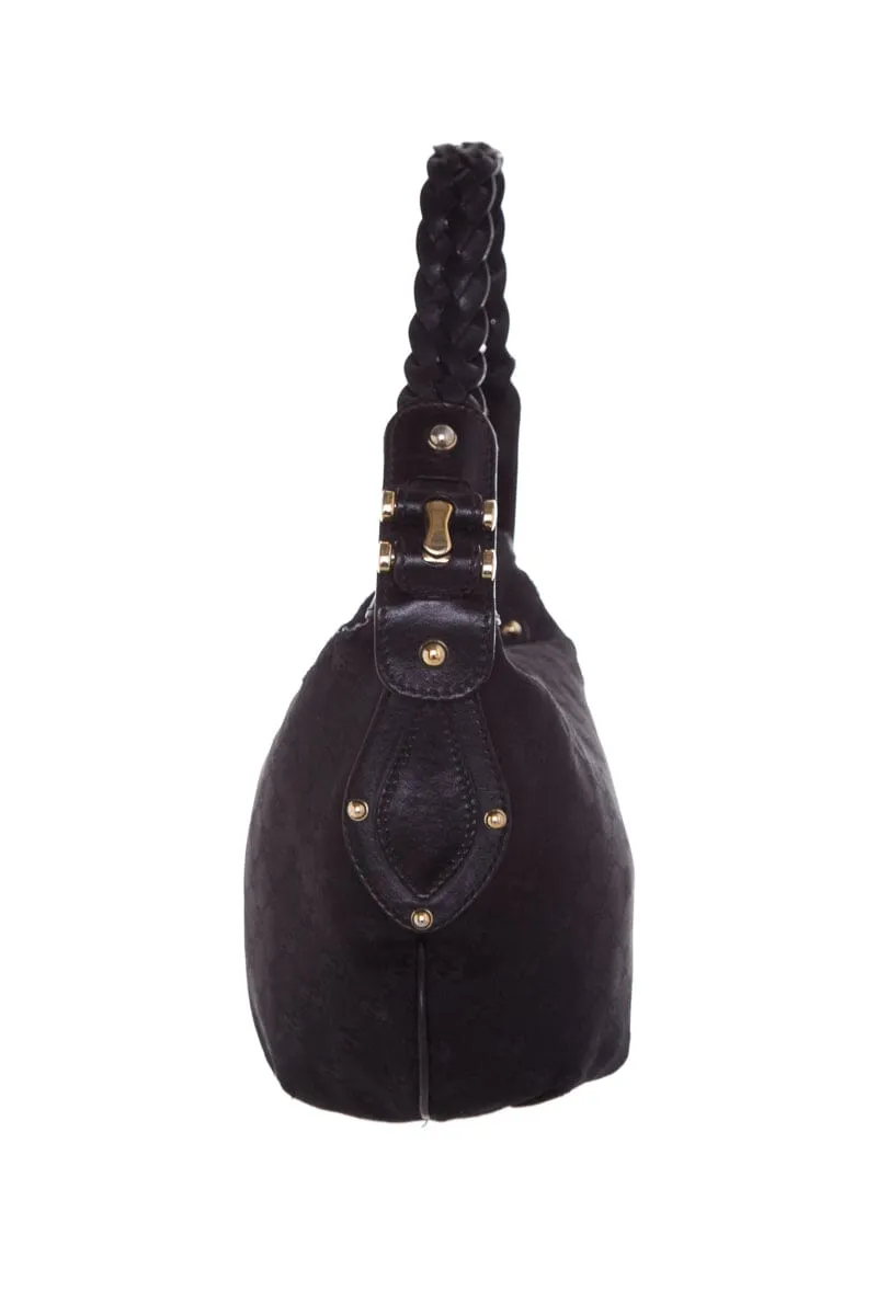 Gucci Vintage Black Monogram Hobo