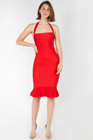 Halter Neck Mermaid Bandage Dress