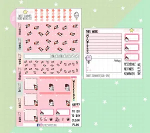 Hand-Drawn Sweet Summer Hobonichi Weeks Planner Sticker Kit