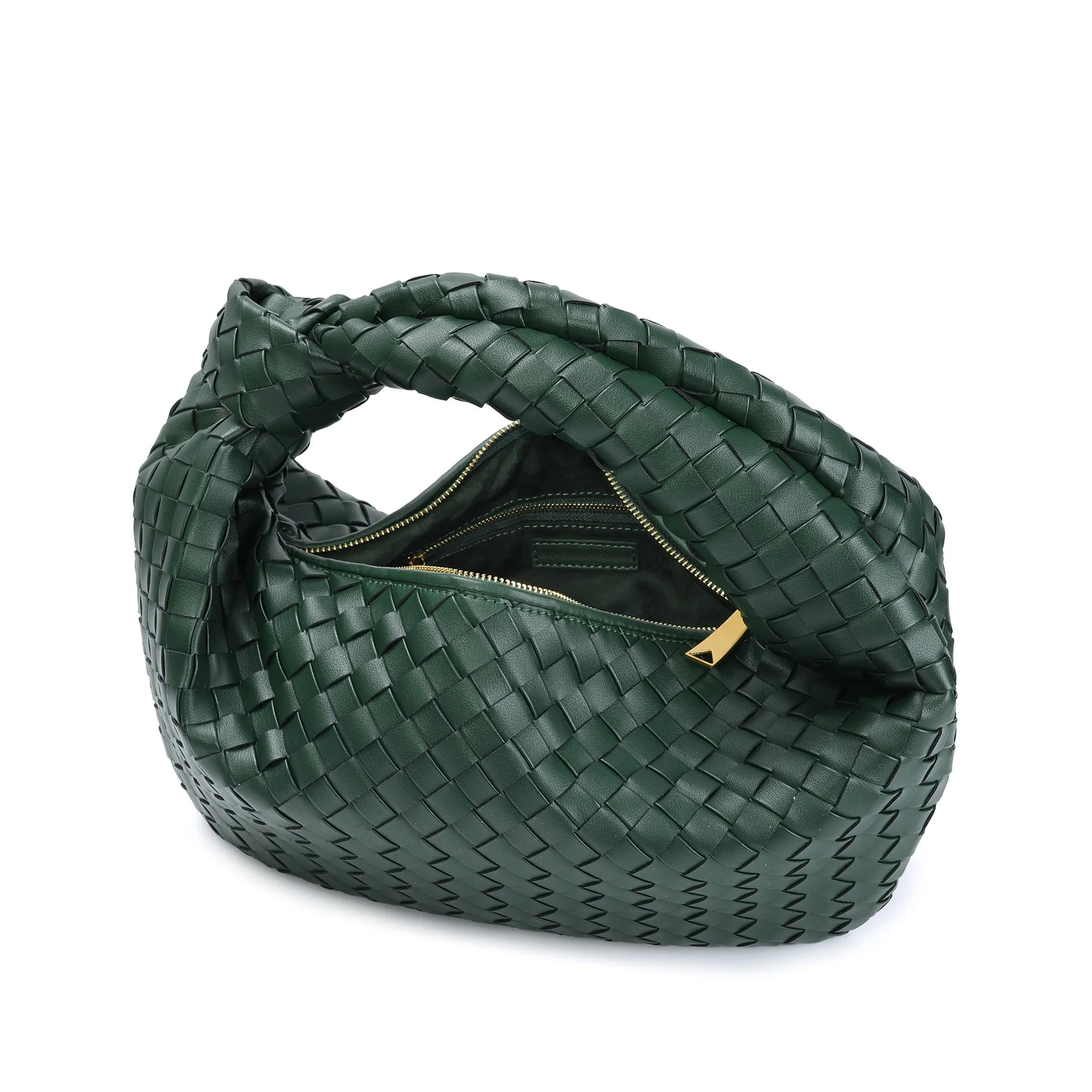 Hand-Woven Large Leather Hobo/Tote