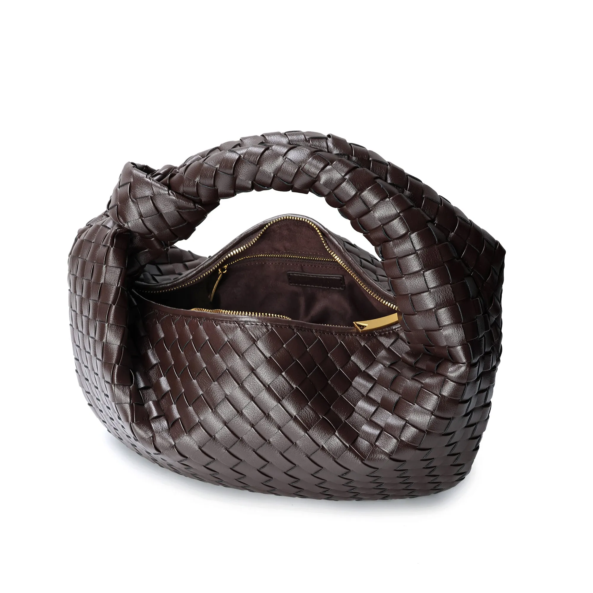 Hand-Woven Large Leather Hobo/Tote