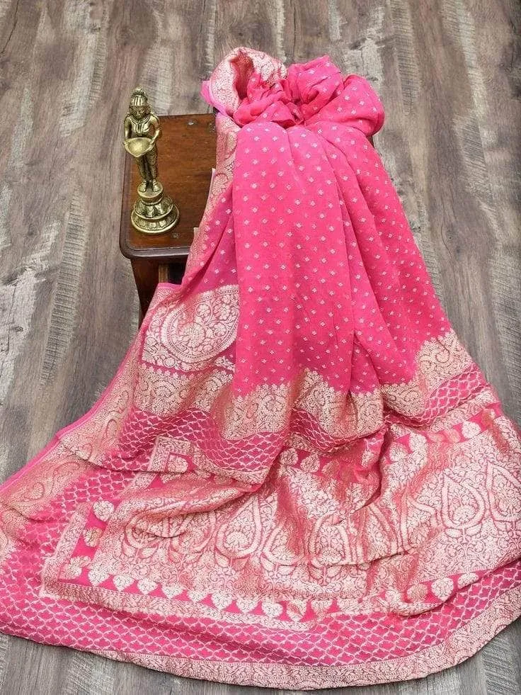 Handloom Banarasi Chiffon Khaddi Georgette Silk Saree