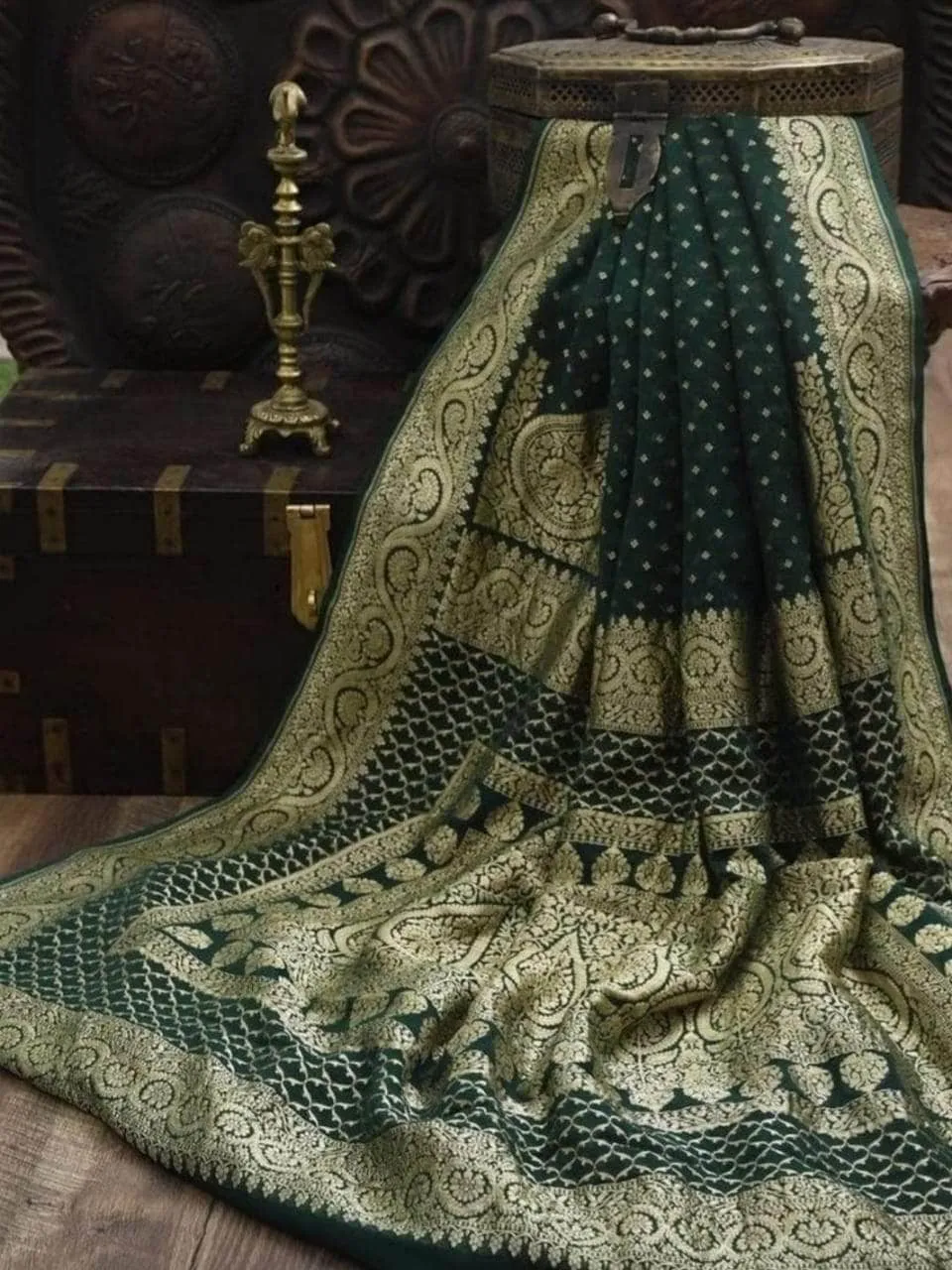 Handloom Banarasi Chiffon Khaddi Georgette Silk Saree