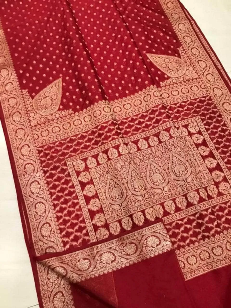 Handloom Banarasi Chiffon Khaddi Georgette Silk Saree