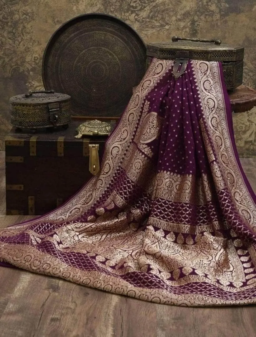 Handloom Banarasi Chiffon Khaddi Georgette Silk Saree