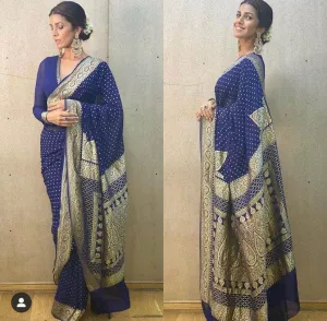 Handloom Banarasi Chiffon Khaddi Georgette Silk Saree