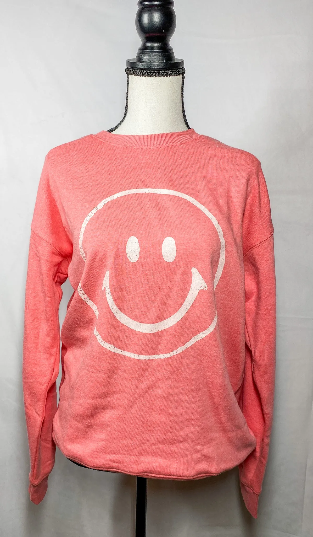 Happy Days Smiley Face Pink Sweatshirt