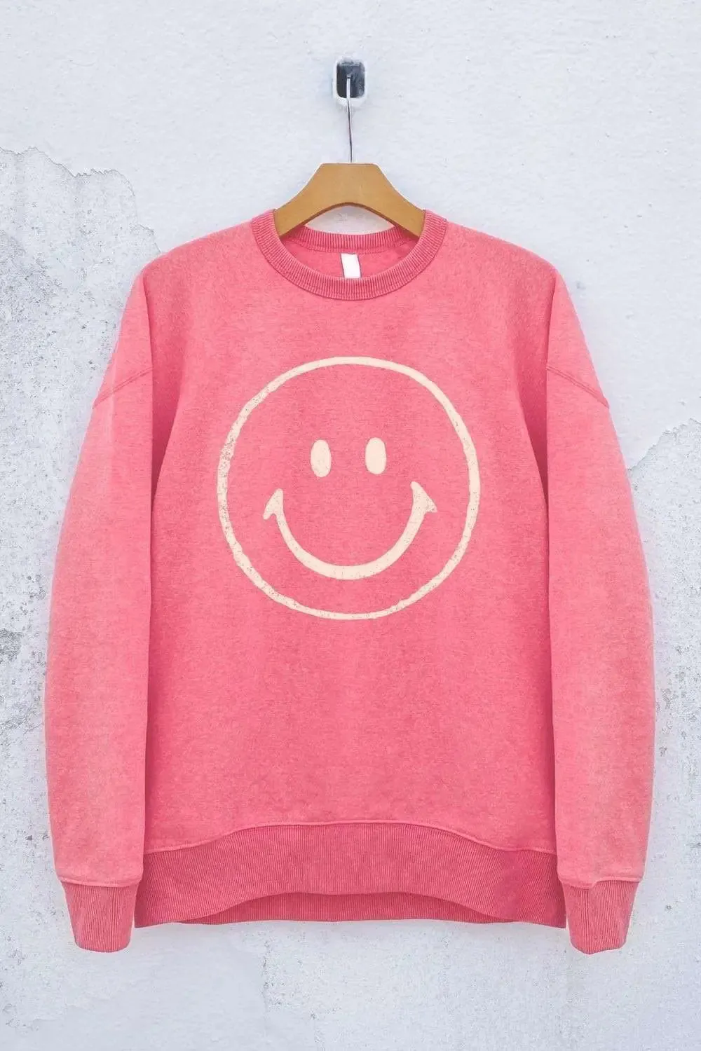 Happy Days Smiley Face Pink Sweatshirt
