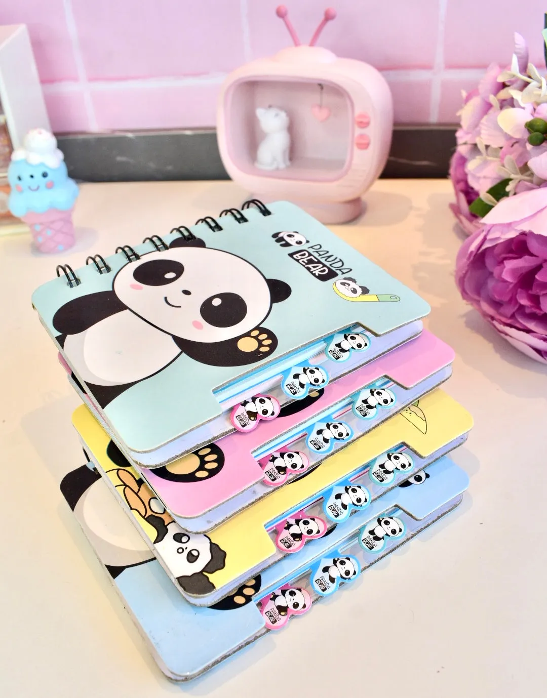 Happy Panda Spiral Mini Notebook