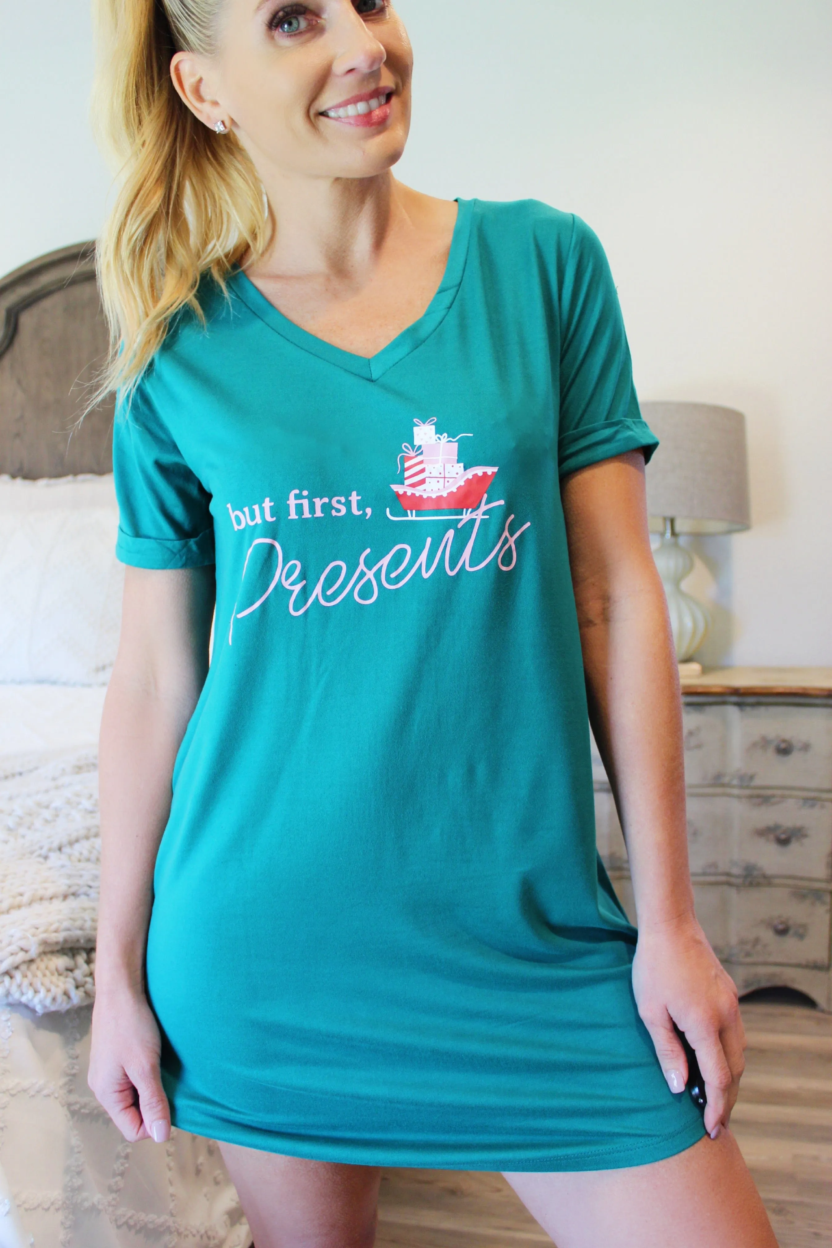 Hello Mello Sleep Shirt-But First Presents