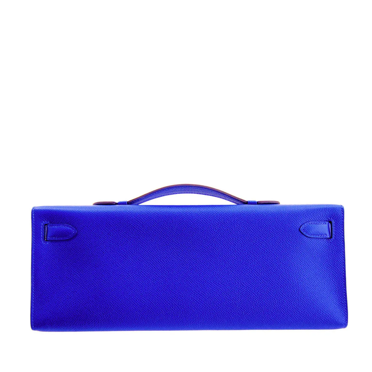 Hermes Blue Electric Epsom Kelly Cut Pochette Clutch Bag