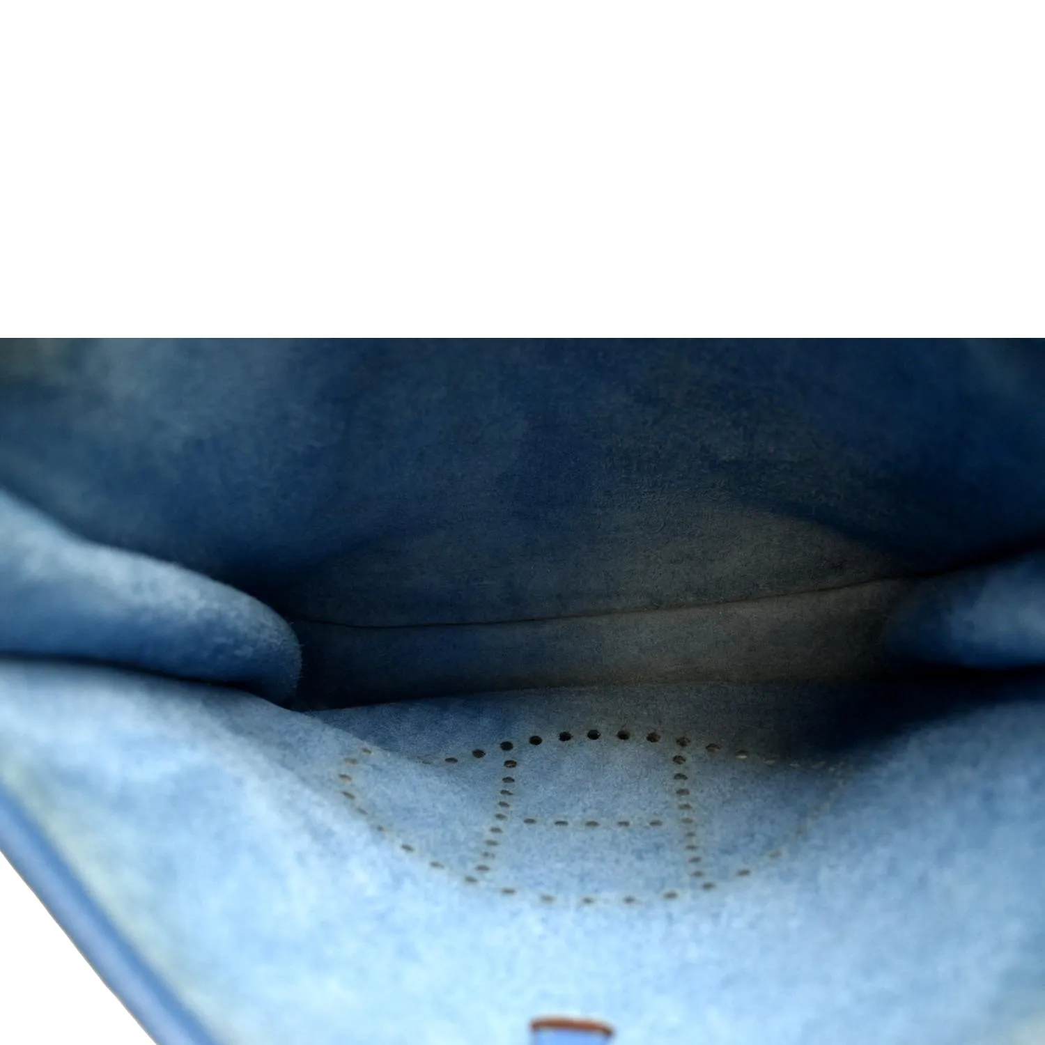 HERMES Evelyne PM Taurillon Clemence Crossbody Bag Blue