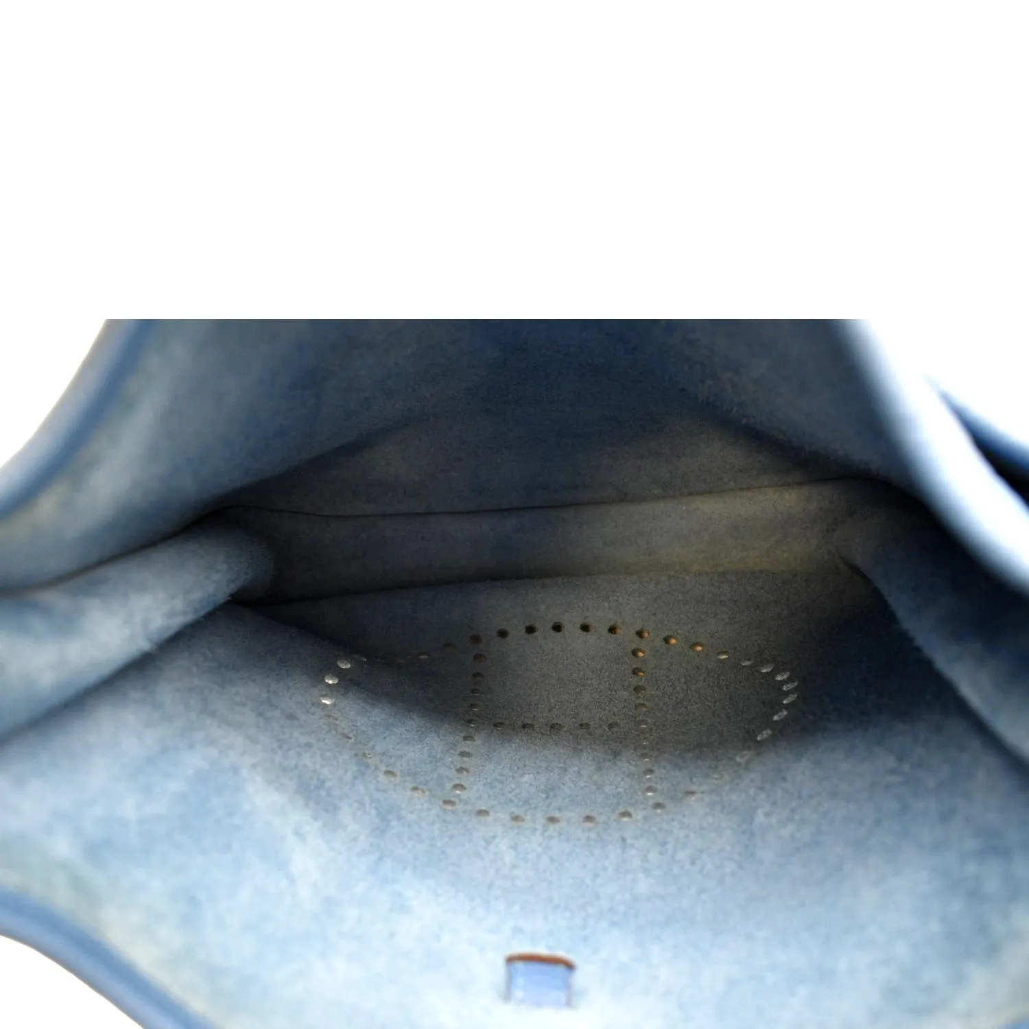 HERMES Evelyne PM Taurillon Clemence Crossbody Bag Blue